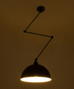 GloboStar® LOTUS 00939 Μοντέρνο Φωτιστικό Οροφής Καμπάνα Μονόφωτο 1 x E27 IP20 Μαύρο & Λευκό Μέταλλο - Μ30 x Π30 x Υ21cm 12 00939 2