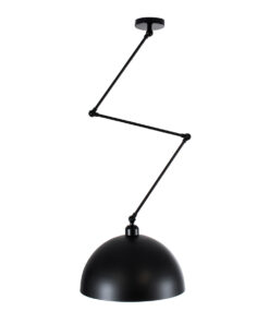 GloboStar® LOTUS 00939 Μοντέρνο Φωτιστικό Οροφής Καμπάνα Μονόφωτο 1 x E27 IP20 Μαύρο & Λευκό Μέταλλο - Μ30 x Π30 x Υ21cm 14 00939 4