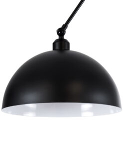 GloboStar® LOTUS 00939 Μοντέρνο Φωτιστικό Οροφής Καμπάνα Μονόφωτο 1 x E27 IP20 Μαύρο & Λευκό Μέταλλο - Μ30 x Π30 x Υ21cm 16 00939 6