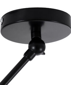 GloboStar® LOTUS 00939 Μοντέρνο Φωτιστικό Οροφής Καμπάνα Μονόφωτο 1 x E27 IP20 Μαύρο & Λευκό Μέταλλο - Μ30 x Π30 x Υ21cm 19 00939 9