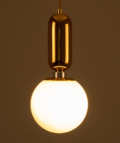 Alternative view of GLOBOSTAR® MAVERICK 00943 Μοντέρνο Κρεμαστό Φωτιστικό Οροφής με Ντουί 1 x E27 AC 220-240V IP20 - Χρυσό & Λευκό - Μ15 x Π15 x Υ33cm