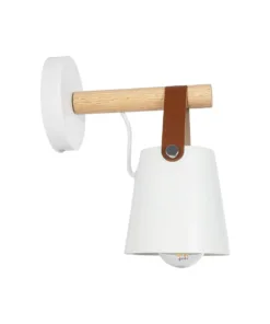 GLOBOSTAR® AMY 00946 Μοντέρνο Φωτιστικό Τοίχου - Απλίκα με Ντουί 1 x E27 AC 220-240V IP20 - Άσπρο & Μπεζ - Μ13 x Π22 x Y25.5cm 11 00946 4