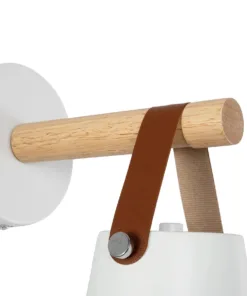 GLOBOSTAR® AMY 00946 Μοντέρνο Φωτιστικό Τοίχου - Απλίκα με Ντουί 1 x E27 AC 220-240V IP20 - Άσπρο & Μπεζ - Μ13 x Π22 x Y25.5cm 12 00946 5