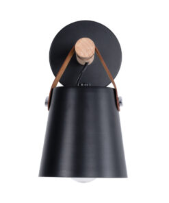 GLOBOSTAR® AMY 00947 Μοντέρνο Φωτιστικό Τοίχου - Απλίκα με Ντουί 1 x E27 AC 220-240V IP20 - Μαύρο & Μπεζ - Μ13 x Π22 x Υ25.5cm 11 00947 4