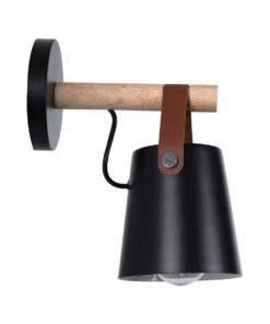 GLOBOSTAR® AMY 00947 Μοντέρνο Φωτιστικό Τοίχου - Απλίκα με Ντουί 1 x E27 AC 220-240V IP20 - Μαύρο & Μπεζ - Μ13 x Π22 x Υ25.5cm 12 00947 5