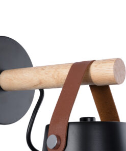 GLOBOSTAR® AMY 00947 Μοντέρνο Φωτιστικό Τοίχου - Απλίκα με Ντουί 1 x E27 AC 220-240V IP20 - Μαύρο & Μπεζ - Μ13 x Π22 x Υ25.5cm 13 00947 6