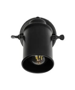 Alternative view of GloboStar® JAKE 00948 Μοντέρνο Επιτοίχιο Φωτιστικό Απλίκα Μονόφωτο 1 x E27 IP20 Μαύρο Μέταλλο - Μ9 x Π22 x Y22cm