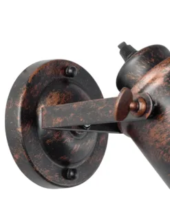 GLOBOSTAR® JAKE 00949 Μοντέρνο Φωτιστικό Τοίχου - Απλίκα με Ντουί 1 x E27 AC 220-240V IP20 - Χάλκινο Εφέ Σκουριάς - Μ9 x Π21 x Υ16cm 10 00949 4