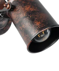 GLOBOSTAR® JAKE 00949 Μοντέρνο Φωτιστικό Τοίχου - Απλίκα με Ντουί 1 x E27 AC 220-240V IP20 - Χάλκινο Εφέ Σκουριάς - Μ9 x Π21 x Υ16cm 11 00949 5