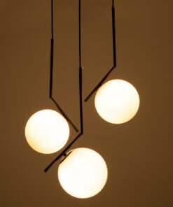 Alternative view of GLOBOSTAR® MONROE 00952 Μοντέρνο Κρεμαστό Φωτιστικό Οροφής με Ντουί 3 x E27 AC 220-240V IP20 - Μαύρο & Λευκό - Μ60 x Π60 x Υ50cm