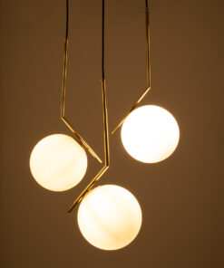 Alternative view of GLOBOSTAR® MONROE 00953 Μοντέρνο Κρεμαστό Φωτιστικό Οροφής με Ντουί 3 x E27 AC 220-240V IP20 - Χρυσό & Λευκό - Μ60 x Π60 x Υ50cm