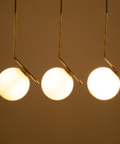 Alternative view of GLOBOSTAR® MONROE 00955 Μοντέρνο Κρεμαστό Φωτιστικό Οροφής με Ντουί 3 x E27 AC 220-240V IP20 - Χρυσό & Λευκό - Μ74 x Π25 x Υ50cm