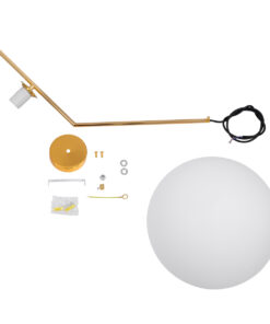 GLOBOSTAR® MONROE 00956 Μοντέρνο Κρεμαστό Φωτιστικό Οροφής με Ντουί 1 x E27 AC 220-240V IP20 - Χρυσό & Λευκό - Μ30 x Π30 x Υ75cm 22 00956 10