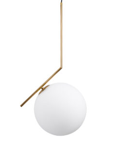 GLOBOSTAR® MONROE 00956 Μοντέρνο Κρεμαστό Φωτιστικό Οροφής με Ντουί 1 x E27 AC 220-240V IP20 - Χρυσό & Λευκό - Μ30 x Π30 x Υ75cm 16 00956 4