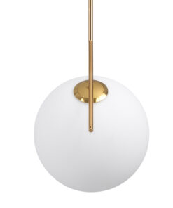 GLOBOSTAR® MONROE 00956 Μοντέρνο Κρεμαστό Φωτιστικό Οροφής με Ντουί 1 x E27 AC 220-240V IP20 - Χρυσό & Λευκό - Μ30 x Π30 x Υ75cm 19 00956 7