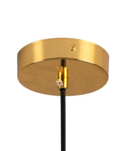 GLOBOSTAR® MONROE 00956 Μοντέρνο Κρεμαστό Φωτιστικό Οροφής με Ντουί 1 x E27 AC 220-240V IP20 - Χρυσό & Λευκό - Μ30 x Π30 x Υ75cm 21 00956 9