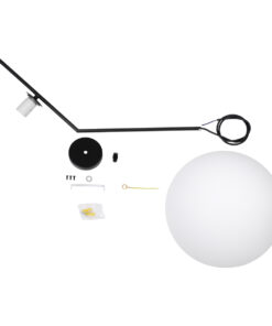 GLOBOSTAR® MONROE 00957 Μοντέρνο Κρεμαστό Φωτιστικό Οροφής με Ντουί 1 x E27 AC 220-240V IP20 - Μαύρο & Λευκό - Μ30 x Π30 x Υ75cm 21 00957 10