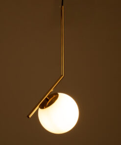 Alternative view of GLOBOSTAR® MONROE 00958 Μοντέρνο Κρεμαστό Φωτιστικό Οροφής με Ντουί 1 x E27 AC 220-240V IP20 - Χρυσό Πλατίνα & Λευκό - Μ15 x Π15 x Υ49cm