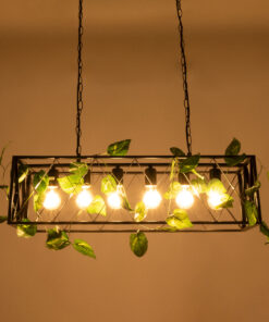 Alternative view of GLOBOSTAR® CLARITY 00964 Vintage Κρεμαστό Φωτιστικό Οροφής με Ντουί 6 x E27 AC 220-240V IP20 - Μαύρο & Πράσινο - Μ78 x Π25 x Υ22cm