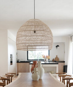 GLOBOSTAR® MALIBU 00965 Boho Κρεμαστό Φωτιστικό Οροφής με Ντουί 1 x E27 AC 220-240V IP20 - Μπεζ - Μ100 x Π100 x Y86cm 17 00965 9