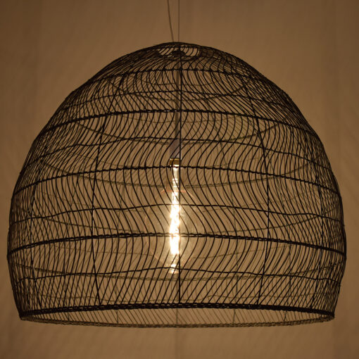 GloboStar® GLOBOSTAR® MALIBU 00966 Boho Κρεμαστό Φωτιστικό Οροφής με Ντουί 1 x E27 AC 220-240V IP20 - Μαύρο - Μ100 x Π100 x Y86cm