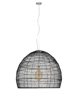 Alternative view of GLOBOSTAR® MALIBU 00966 Boho Κρεμαστό Φωτιστικό Οροφής με Ντουί 1 x E27 AC 220-240V IP20 - Μαύρο - Μ100 x Π100 x Y86cm