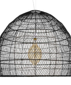 GLOBOSTAR® MALIBU 00966 Boho Κρεμαστό Φωτιστικό Οροφής με Ντουί 1 x E27 AC 220-240V IP20 - Μαύρο - Μ100 x Π100 x Y86cm 13 00966 4