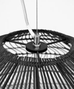 GLOBOSTAR® MALIBU 00966 Boho Κρεμαστό Φωτιστικό Οροφής με Ντουί 1 x E27 AC 220-240V IP20 - Μαύρο - Μ100 x Π100 x Y86cm 15 00966 6