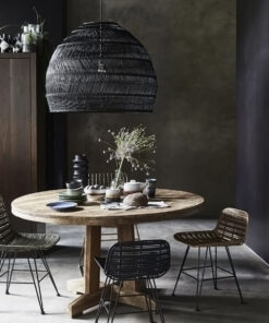 GLOBOSTAR® MALIBU 00966 Boho Κρεμαστό Φωτιστικό Οροφής με Ντουί 1 x E27 AC 220-240V IP20 - Μαύρο - Μ100 x Π100 x Y86cm 18 00966 9