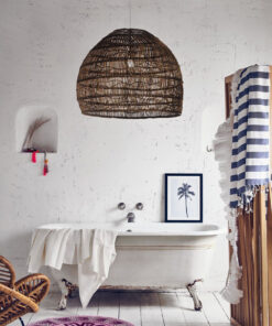 GLOBOSTAR® MALIBU 00967 Boho Κρεμαστό Φωτιστικό Οροφής με Ντουί 1 x E27 AC 220-240V IP20 - Καφέ - Μ100 x Π100 x Y86cm 17 00967 9