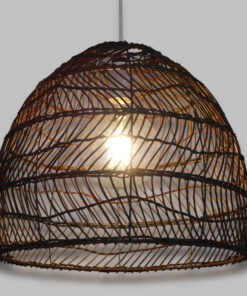 GloboStar® GLOBOSTAR® MALIBU 00970 Boho Κρεμαστό Φωτιστικό Οροφής με Ντουί 1 x E27 AC 220-240V IP20 - Καφέ - Μ40 x Π40 x Υ35cm