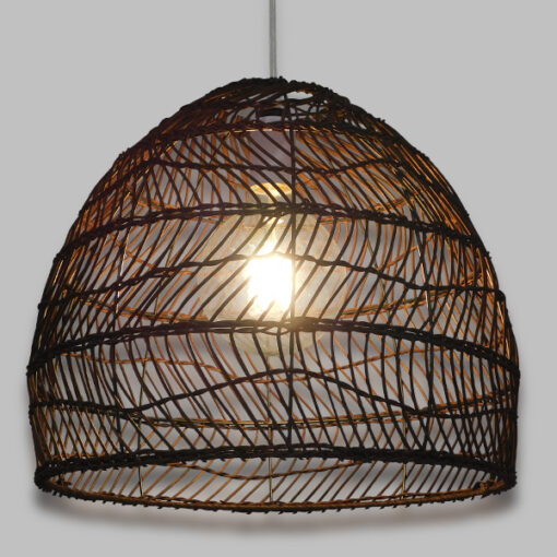GloboStar® GLOBOSTAR® MALIBU 00970 Boho Κρεμαστό Φωτιστικό Οροφής με Ντουί 1 x E27 AC 220-240V IP20 - Καφέ - Μ40 x Π40 x Υ35cm