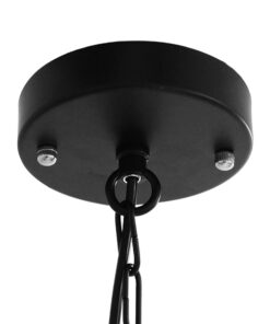 GLOBOSTAR® BILLIARD 00971 Vintage Κρεμαστό Φωτιστικό Οροφής με Ντουί 1 x E27 AC 220-240V IP20 - Mαύρο & Μελί - Μ25 x Π25 x Υ29cm 16 00971 8