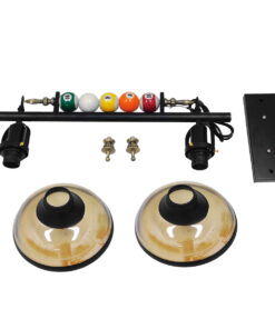 GLOBOSTAR® BILLIARD 00972 Vintage Κρεμαστό Φωτιστικό Οροφής με Ντουί 2 x E27 AC 220-240V IP20 - Mαύρο & Μελί - Μ71 x Π25 x Υ30cm 17 00972 9