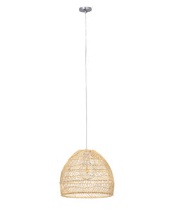 GloboStar® GLOBOSTAR® MALIBU 00973 Boho Κρεμαστό Φωτιστικό Οροφής με Ντουί 1 x E27 AC 220-240V IP20 - Μπεζ - Μ40 x Π40 x Υ35cm