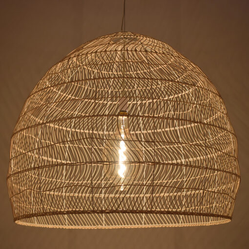 GloboStar® GLOBOSTAR® MALIBU 00974 Boho Κρεμαστό Φωτιστικό Οροφής με Ντουί 1 x E27 AC 220-240V IP20 - Μπεζ - Μ100 x Π100 x Y86cm