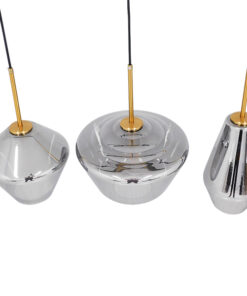 Alternative view of GLOBOSTAR® AMARIS 00975 Μοντέρνο Κρεμαστό Φωτιστικό Οροφής με Ντουί 3 x E27 AC 220-240V IP20 - Χρυσό & Ασημί - Μ75 x Π30 x Υ30cm