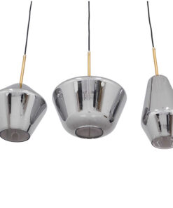 GLOBOSTAR® AMARIS 00975 Μοντέρνο Κρεμαστό Φωτιστικό Οροφής με Ντουί 3 x E27 AC 220-240V IP20 - Χρυσό & Ασημί - Μ75 x Π30 x Υ30cm 10 00975 4