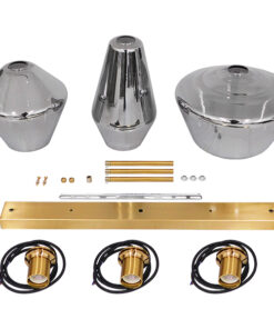 GLOBOSTAR® AMARIS 00975 Μοντέρνο Κρεμαστό Φωτιστικό Οροφής με Ντουί 3 x E27 AC 220-240V IP20 - Χρυσό & Ασημί - Μ75 x Π30 x Υ30cm 12 00975 6