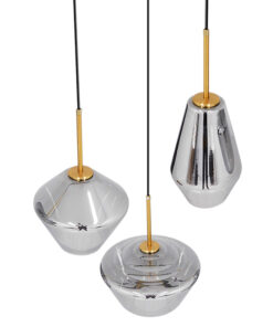 Alternative view of GLOBOSTAR® AMARIS 00976 Μοντέρνο Κρεμαστό Φωτιστικό Οροφής με Ντουί 3 x E27 AC 220-240V IP20 - Χρυσό & Ασημί - Μ50 x Π50 x Y30cm