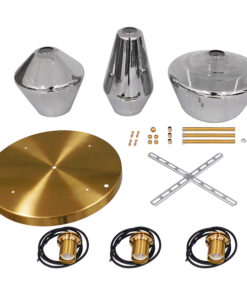 GLOBOSTAR® AMARIS 00976 Μοντέρνο Κρεμαστό Φωτιστικό Οροφής με Ντουί 3 x E27 AC 220-240V IP20 - Χρυσό & Ασημί - Μ50 x Π50 x Y30cm 11 00976 6