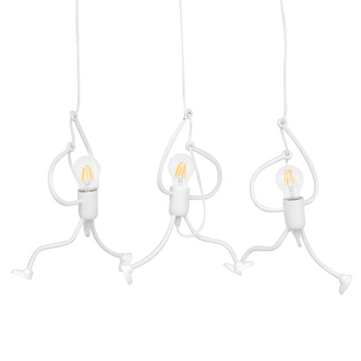 GloboStar® GLOBOSTAR® FIGURE 10000981 Παιδικό Κρεμαστό Φωτιστικό Οροφής με Ντουί 3 x E27 AC 220-240V IP20 - Λευκό - Μ70 x Π10 x Υ105cm