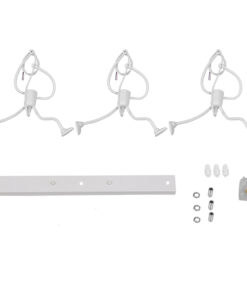 GLOBOSTAR® LITTLE MAN 00981 Μοντέρνο Κρεμαστό Φωτιστικό Οροφής με Ντουί 3 x E27 AC 220-240V IP20 - Λευκό - Μ70 x Π10 x Υ105cm 13 00981 7