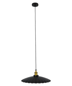 GloboStar® GLOBOSTAR® MARGI 00982 Vintage Κρεμαστό Φωτιστικό Οροφής με Ντουί 1 x E27 AC 220-240V IP20 - Μαύρο & Χρυσό - Μ40 x Π40 x Y15cm