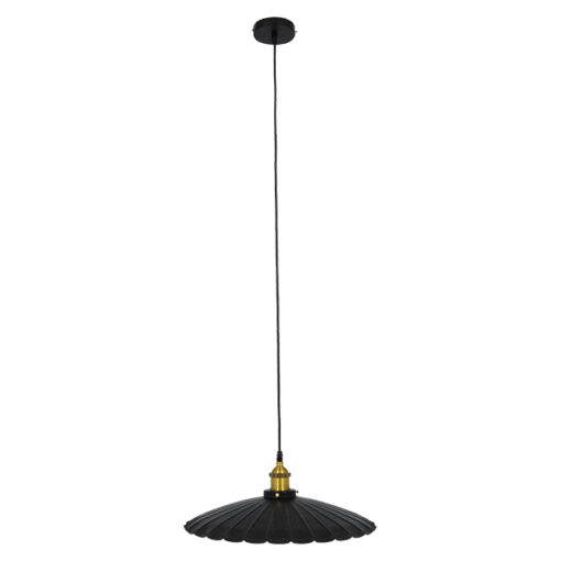 GloboStar® GLOBOSTAR® MARGI 00982 Vintage Κρεμαστό Φωτιστικό Οροφής με Ντουί 1 x E27 AC 220-240V IP20 - Μαύρο & Χρυσό - Μ40 x Π40 x Y15cm