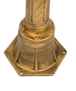 GloboStar® ETOILE 00985 Vintage Φωτιστικό Κολωνάκι Κήπου Μονόφωτο 1 x E27 Μπρονζέ Χρυσό Μεταλλικό Πλέγμα με Μελί Γυάλινη Μπάλα D18 x H102cm 12 00985 6