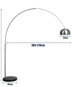 GLOBOSTAR® PRAGUE 00990 Μοντέρνο Επιδαπέδιο Φωτιστικό με Ντουί 1 x E27 AC 220-240V IP20 - Νίκελ Βούρτσας - Μ210 x Π45 x Υ220cm 34 00990 16