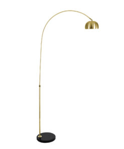 GloboStar® PRAGUE 00991 Μοντέρνο Επιδαπέδιο Φωτιστικό Μονόφωτο 1 x E27 IP20 Χρυσό Μέταλλο με Μαύρο Μάρμαρο - Μ90 x Π29.5 x Υ180cm 18 00991 3