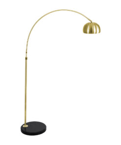 GloboStar® PRAGUE 00991 Μοντέρνο Επιδαπέδιο Φωτιστικό Μονόφωτο 1 x E27 IP20 Χρυσό Μέταλλο με Μαύρο Μάρμαρο - Μ90 x Π29.5 x Υ180cm 19 00991 4