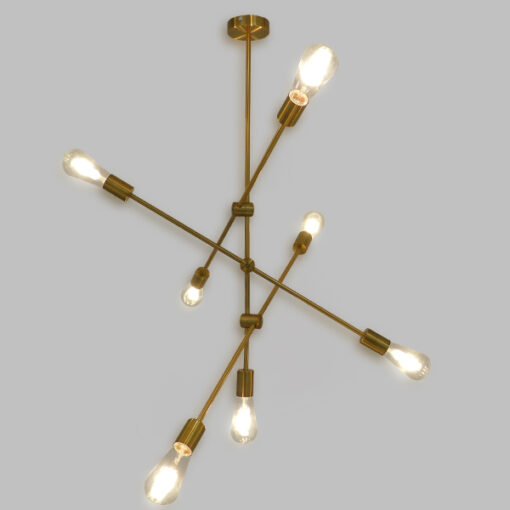 GloboStar® GLOBOSTAR® ESTHER 00993 Μοντέρνο Κρεμαστό Φωτιστικό Οροφής με Ντουί 7 x E27 AC 220-240V IP20 - Χρυσό - Μ75 x Π75 x Υ88cm
